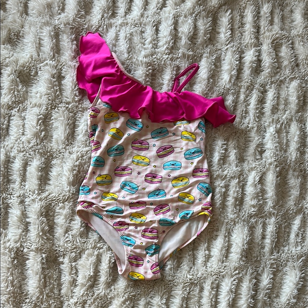 MC2 Saint Barth Pink and Cream Kids Swim One Piece